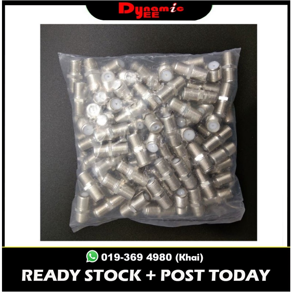 100pcs F PLUG JOINTER Female to female TVJT101 Dynamic EE Zone Sdn Bhd