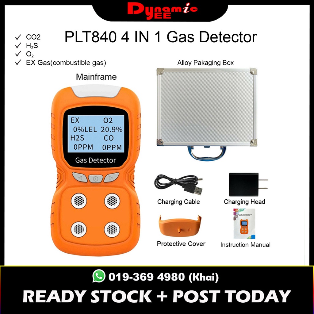 PLT840 4 IN 1 Gas Detector With Carbon Monoxide Hydrogen Sulfide Oxygen ...