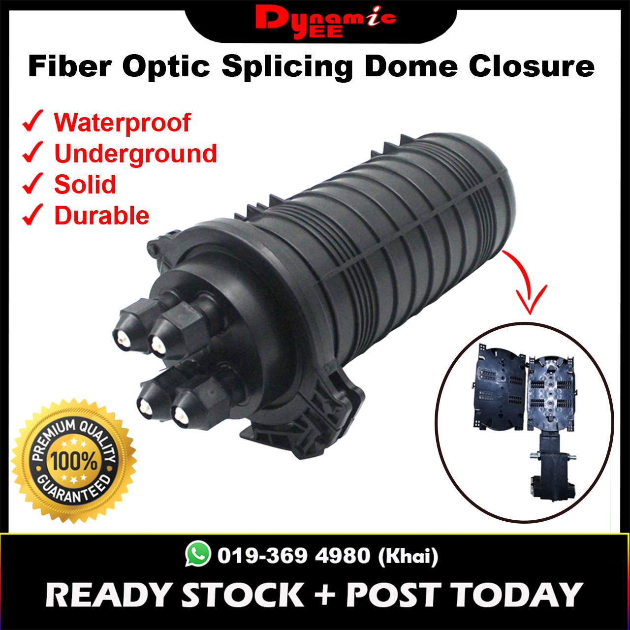 fiber-optic-splice-mechanical-closure-dome-12-24-48-96core-fj301