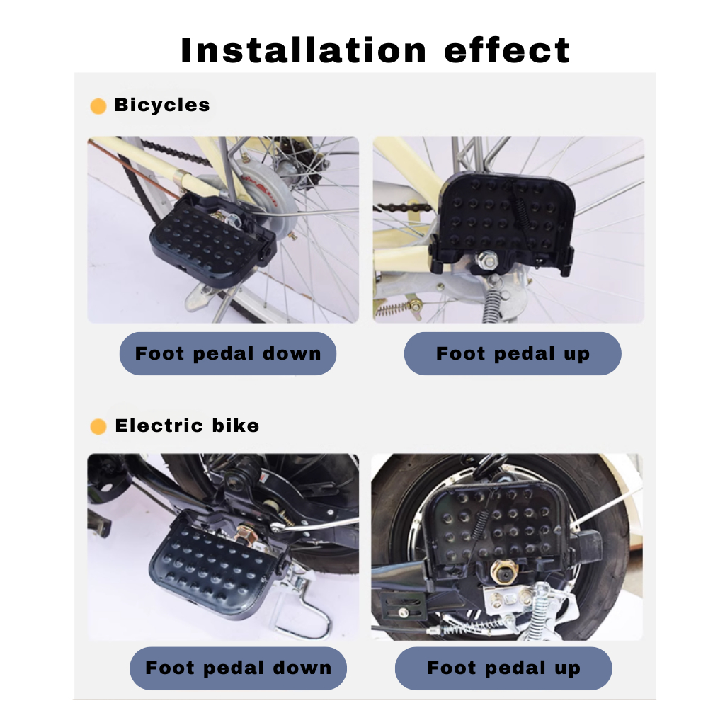 thumbnail image 2 of QccHieUs Bicycle Rear Pedals Foot Pedals Stable Riding Accessories Multifunction Footrest 2 of 9