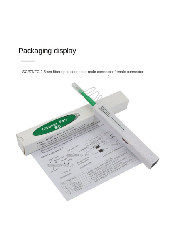Fiber Optic One Click Cleaner for 1.25 LC & 2.5mm FC SC ST Fiber Cleaning Pen CT301 - Image 7