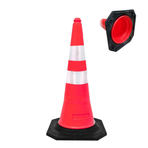Heavy Duty Traffic Road Safety Cone With Reflective Sticker And Rubber Base CO101 - Image 3