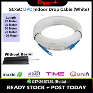 Pre-Connectorized UG WHITE SC/UPC-SC/UPC Single Mode UG Drop Fiber Optic Patch Cord INDOOR PR30