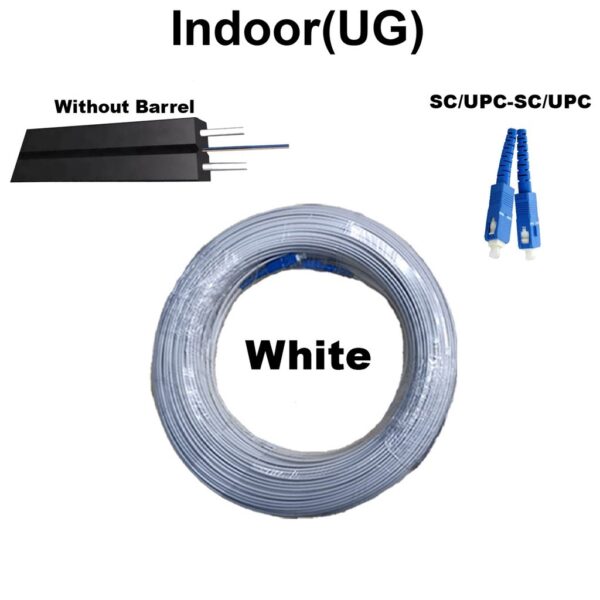 Pre-Connectorized UG WHITE SC/UPC-SC/UPC Single Mode UG Drop Fiber Optic Patch Cord INDOOR PR30 - Image 2