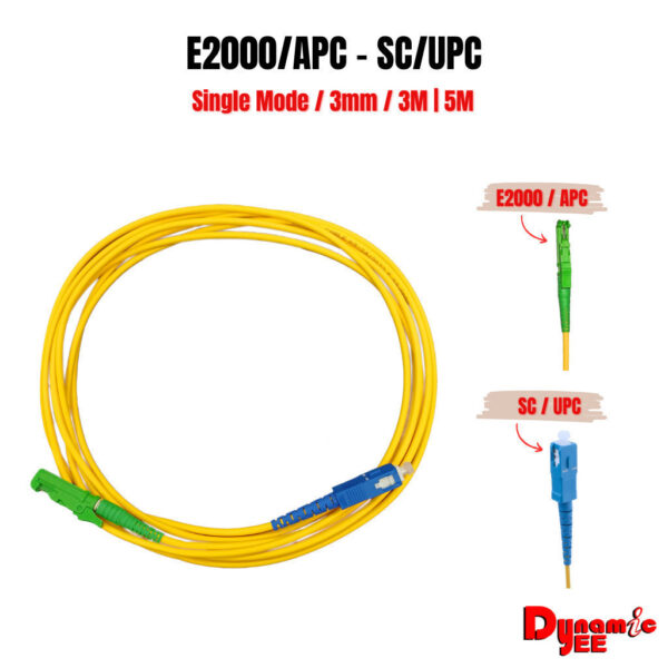 E2K/APC - SC/UPC Simplex Single mode 3.0 Yellow Patch Cord (3m ,5m) PC502 - Image 2