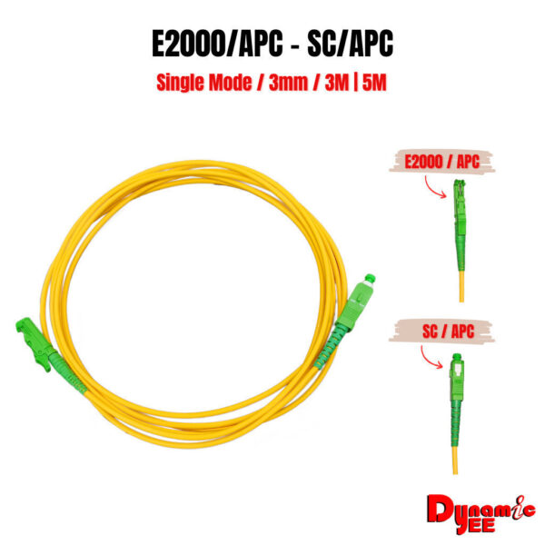 E2K/APC - SC/APC Simplex Single mode 3.0 Yellow Patch Cord (3m ,5m) PC502 - Image 2