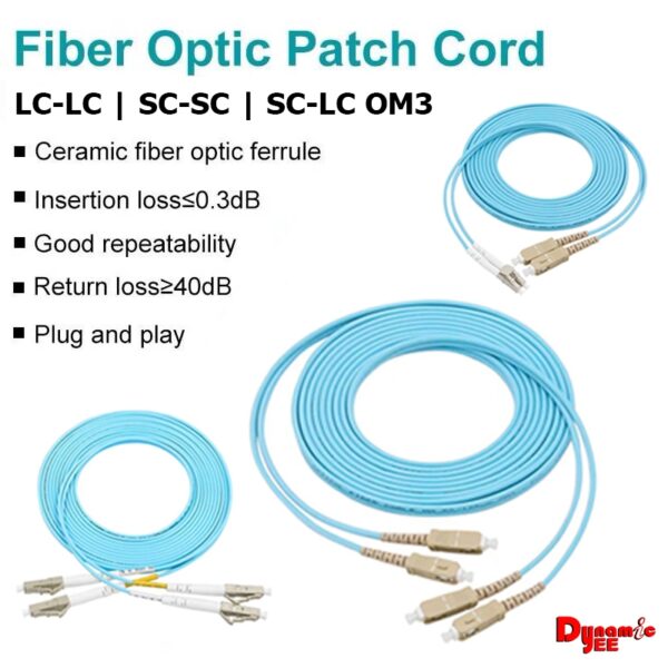 OM3 DUPLEX Multimode Fiber Patch Cord Cable SC/UPC-SC/UPC 2.0mm AQUA (1|2|3|5|10M) PCM101 - Image 2