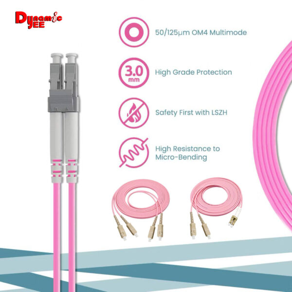 OM4 DUPLEX Multimode Fiber Patch Cord Cable SC/UPC-LC/UPC 2.0mm AQUA (1|2|3|5|10M) PCM201 - Image 4