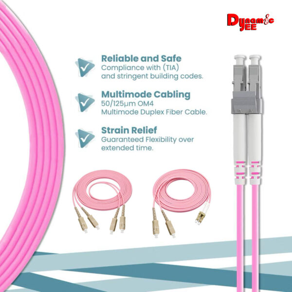 OM4 DUPLEX Multimode Fiber Patch Cord Cable LC/UPC-LC/UPC 2.0mm AQUA (1|2|3|5|10M) PCM201 - Image 3