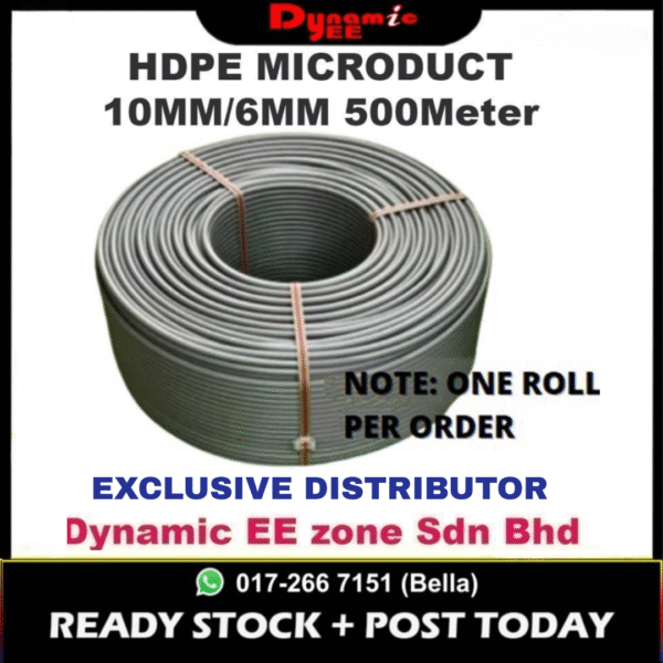 Microduct (500Meter) HDPE 10/6mm (Grey Color ) MC101