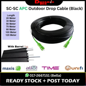 Pre-Connectorized IB BLACK SC/APC-SC/APC Single Mode Amored High strength Drop Fiber Optic Patch Cord GJYXFCH PR301