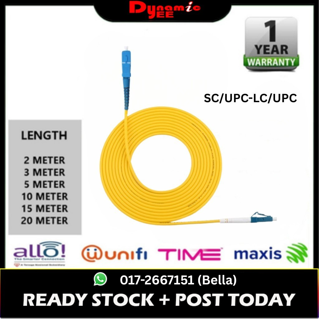 Patch Cord 3.0 SC/UPC-LC/UPC Yellow ( 1m, 2m ,3m ,5m ,10m ) PC401