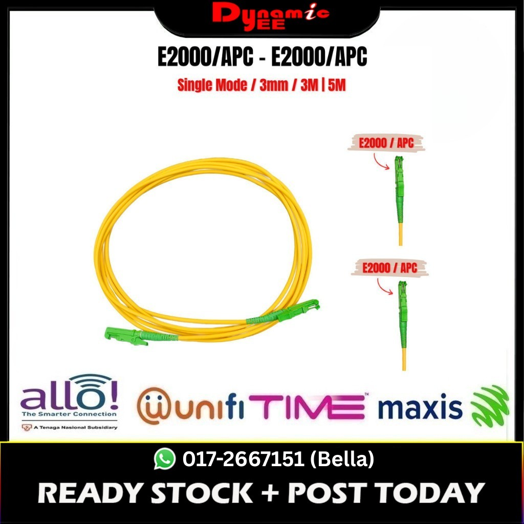 E2K/APC - E2K/APC Simplex Single mode 3.0 Yellow Patch Cord (3m ,5m,) PC502