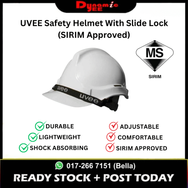 UVEE SAFETY HELMET WITH SLIDE LOCK (SIRIM APPROVED) SH201
