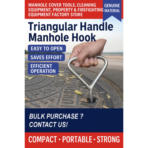 MANHOLE KEY TRIANGLE LIFTING HOOK FOR ROUND OR SQUARE MANHOLE MH202 - Image 2
