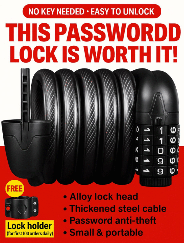 Bicycle Coded Wire Lock Anti-theft  Key Lock And Five Digit Lock Anti-shear Safety Cable Chain Lock - BIKE302 - Image 7