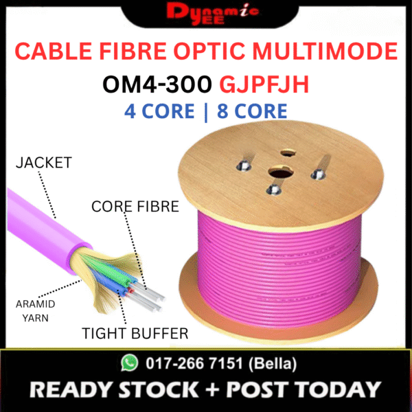 Fiber Optic Cable Multimode OM4-300 GJPFJH | 4/8/12 Core | Indoor Type OFC901