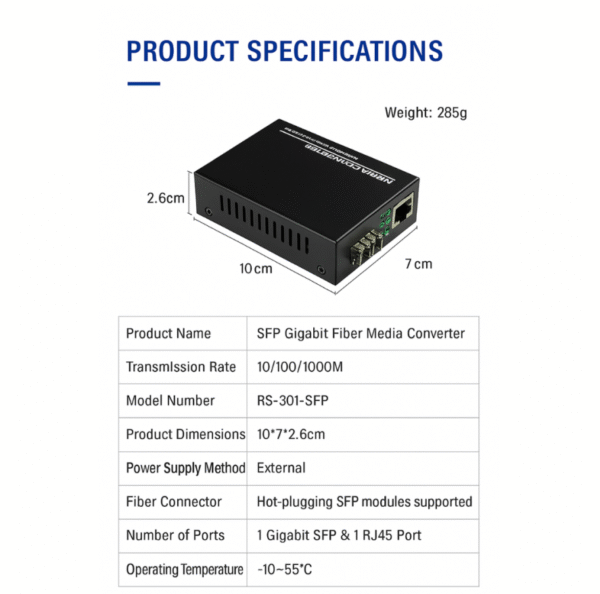 Netlink 1 PAIR Gigabit Single-mode Fiber Media Converter Fiber Optical Transceiver GS-03-AB CON101 - Image 5