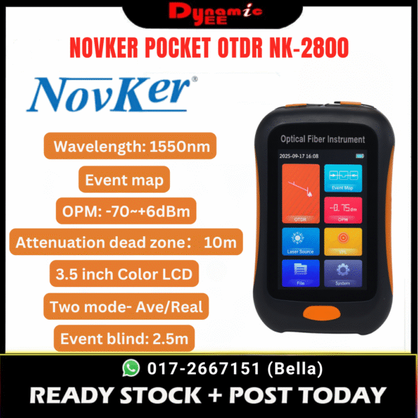 Novker Pocket OTDR NK-2800 Mini Fiber Tester 1550nm 80km | VFL + OPM + OLS | Event Map OT031