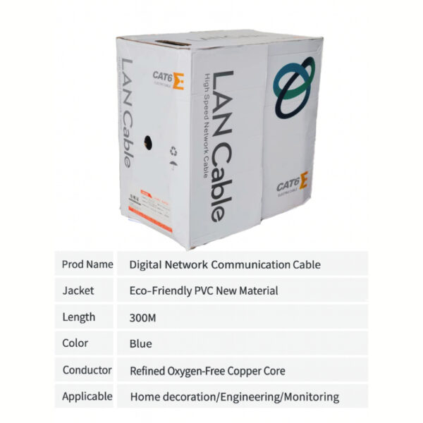 CAT.6 UTP LAN Cable, 23AWG, 4 Pairs, Copper-Clad Aluminum (CCA), 300 Meters NC201 - Image 3