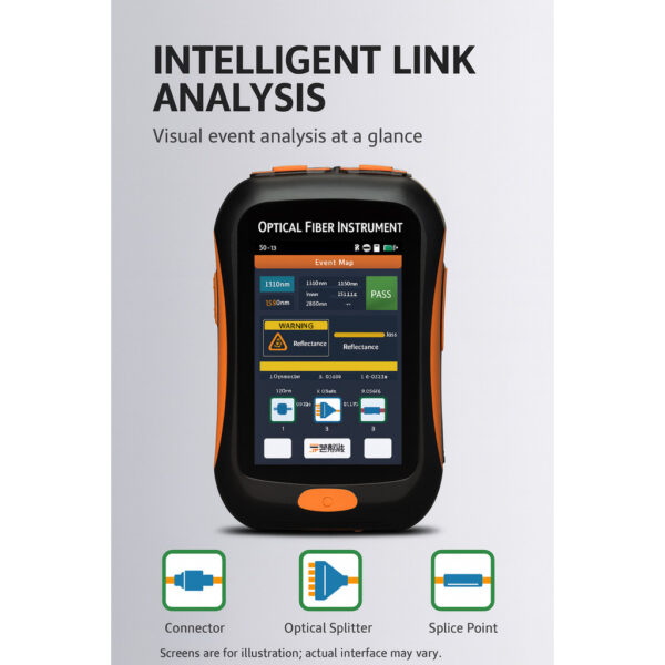 Novker Pocket OTDR NK-2800 Mini Fiber Tester 1550nm 80km | VFL + OPM + OLS | Event Map OT031 - Image 3