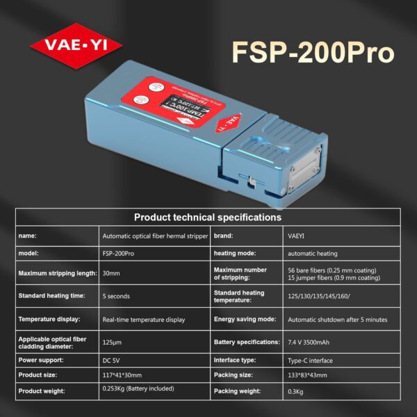 Fiber V Thermal Stripper – Optical Fiber Heating Stripping Tool FTS101 - Image 5