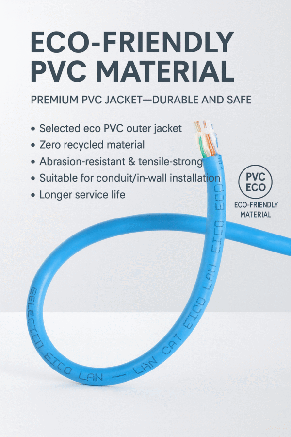 CAT.6 UTP LAN Cable, 23AWG, 4 Pairs, Copper-Clad Aluminum (CCA), 300 Meters NC201 - Image 5