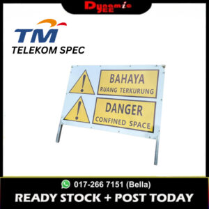 TM SAFETY SIGNAGE TELEKOM SIGNBOARD 'CONFINED SPACE'(NORMAL REFLECTIVE) TMSB101
