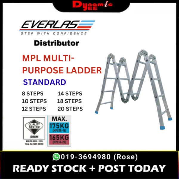 EVERLAS MPL MULTI-PURPOSE LADDER  STANDARD MPL08 | MPL10 | MPL12 | MPL14 | MPL16 | MPL18 | MPL20 - LD802