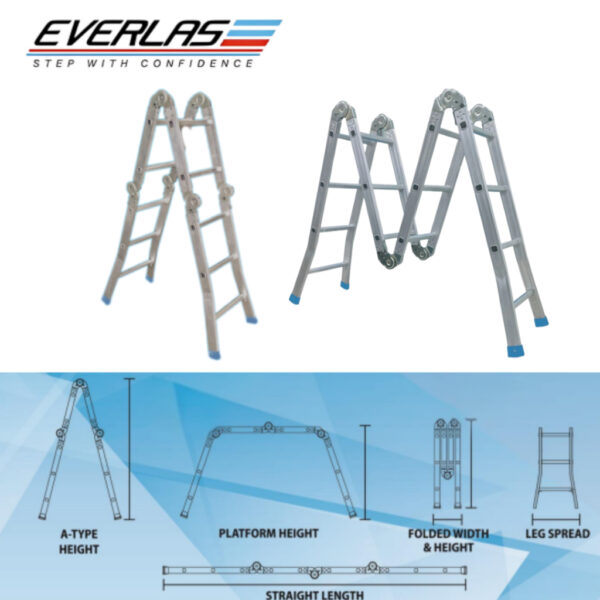 EVERLAS MPL MULTI-PURPOSE LADDER  STANDARD MPL08 | MPL10 | MPL12 | MPL14 | MPL16 | MPL18 | MPL20 - LD802 - Image 3
