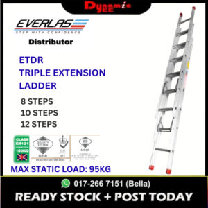 EVERLAS HEAVY DUTY TRIPLE EXTENSION LADDER ET08DR| ET10DR | ET12DR - LD904