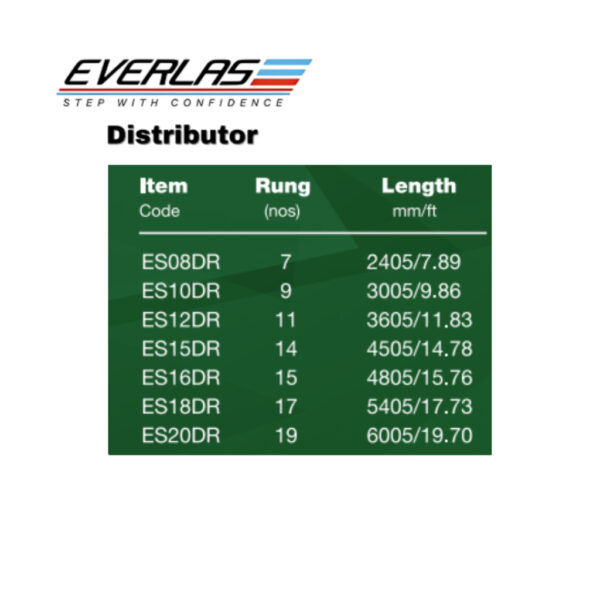 EVERLAS ESDR HEAVY DUTY SINGLE POLE LADDER ES08DR | ES10DR | ES12DR - LD902 - Image 2