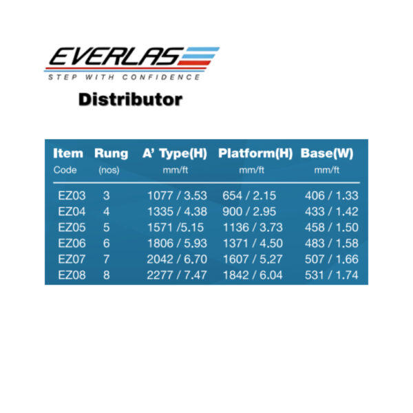 EVERLAS EZ PLATFORM LADDER EZ05 | EZ06 | EZ07 | EZ08 - LD901 - Image 2