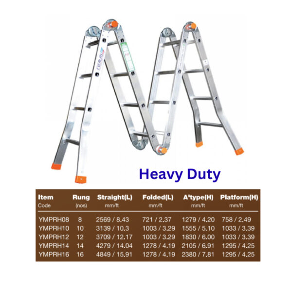 EVERLAS YMPRH MULTI-PURPOSE LADDER HEAVY DUTY YMPRH08 | YMPRH12 | YMPRH16 - LD801 - Image 2