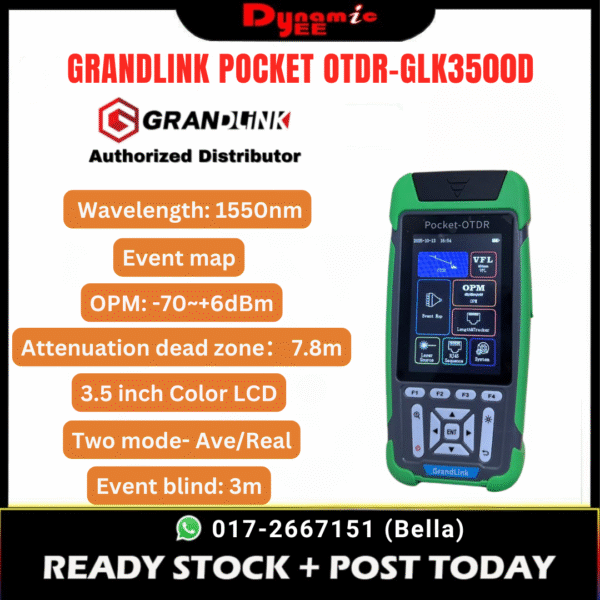 GRANDLINK OTDR GLK3500D | 1310/1550nm ±20nm | 24/22dB Dynamic Range | OT032