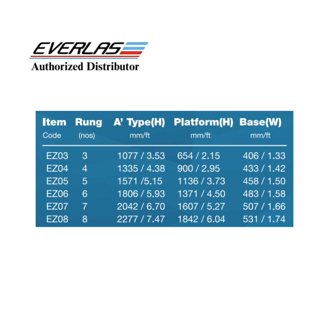EVERLAS EZ PLATFORM LADDER EZ05 | EZ06 | EZ07 | EZ08 - LD901 - Image 3