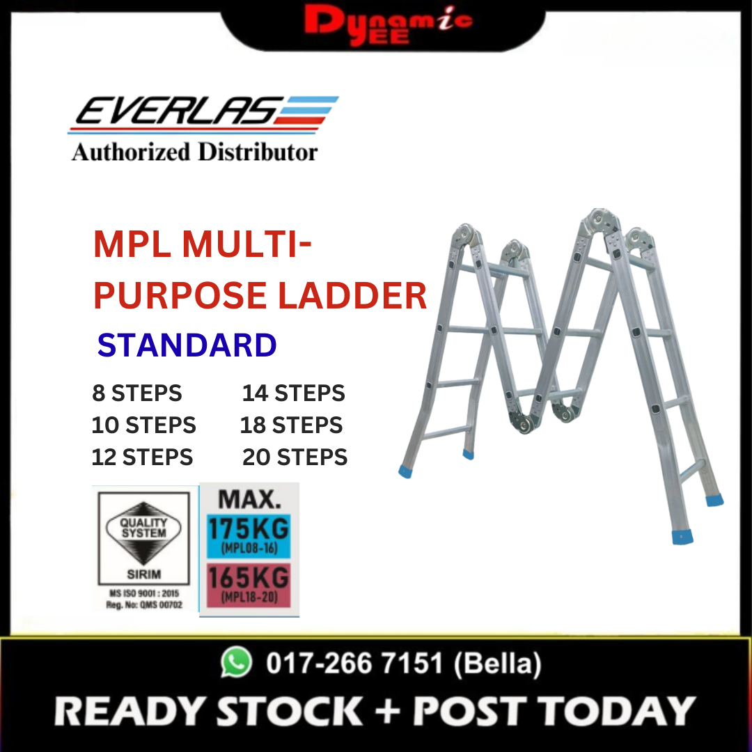 EVERLAS MPL MULTI-PURPOSE LADDER STANDARD MPL08 | MPL10 | MPL12 | MPL14 | MPL16 | MPL18 | MPL20 - LD802