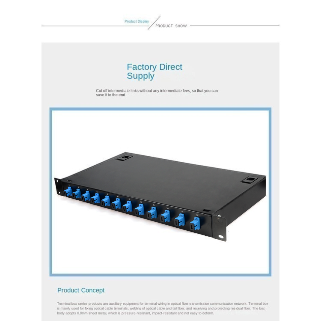12-Port SC Full Set Optical Fiber Termination Box with Pigtail Flange Thickening - TBR301 - Image 7