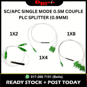 1X2 | 1X4 | 1X8 SC/APC SINGLE MODE 0.5M COUPLE PLC SPLITTER (0.9MM) PL401
