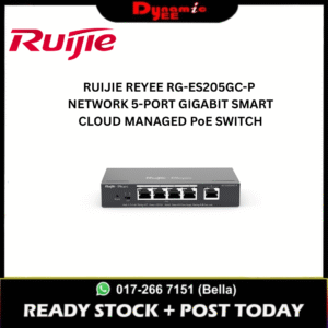 RUIJIE REYEE RG-ES205GC-P NETWORK 5-PORT GIGABIT SMART CLOUD MANAGED PoE SWITCH RE101