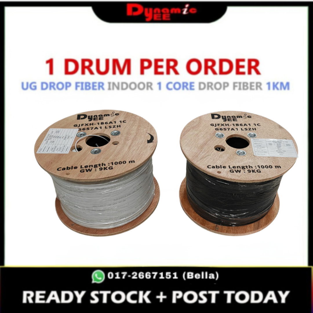 UG Drop Fiber (Blue Core)Indoor 1 Core Drop Fibre 1KM GJXFH-1B6a1 G657A1 FRP UG101