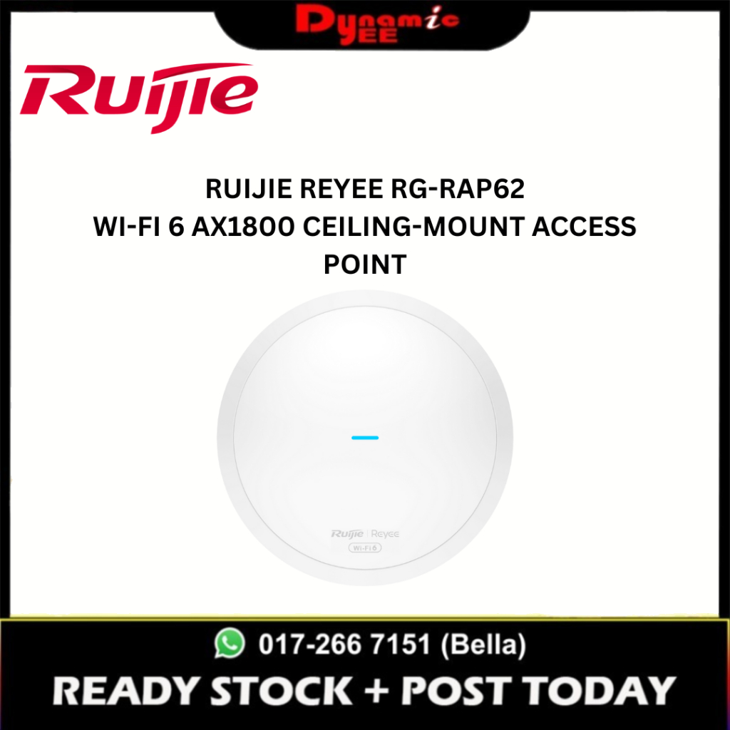RUIJIE REYEE RG-RAP62 WI-FI 6 AX1800 CEILING-MOUNT ACCESS POINT RE101