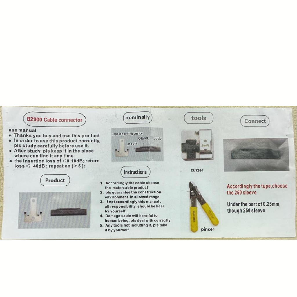 OPTICAL FIBER RUBBER-COVERED WIRE CONNECTOR FIBER JOINTER CONNECTOR B2900 FJ101 - Image 4