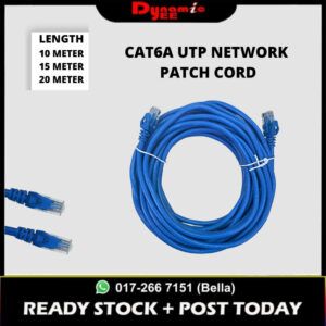 NETWORK CABLE PATCH CORD, Unshielded Twisted Pair, CAT 6A, ROUND CABLE, BLUE 10, 15, 20METER NCP101