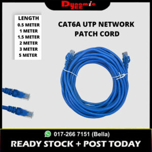 NETWORK CABLE PATCH CORD, Unshielded Twisted Pair, CAT 6A, ROUND CABLE, BLUE 0.5, 1, 1.5, 2, 3, 5METER NCP101