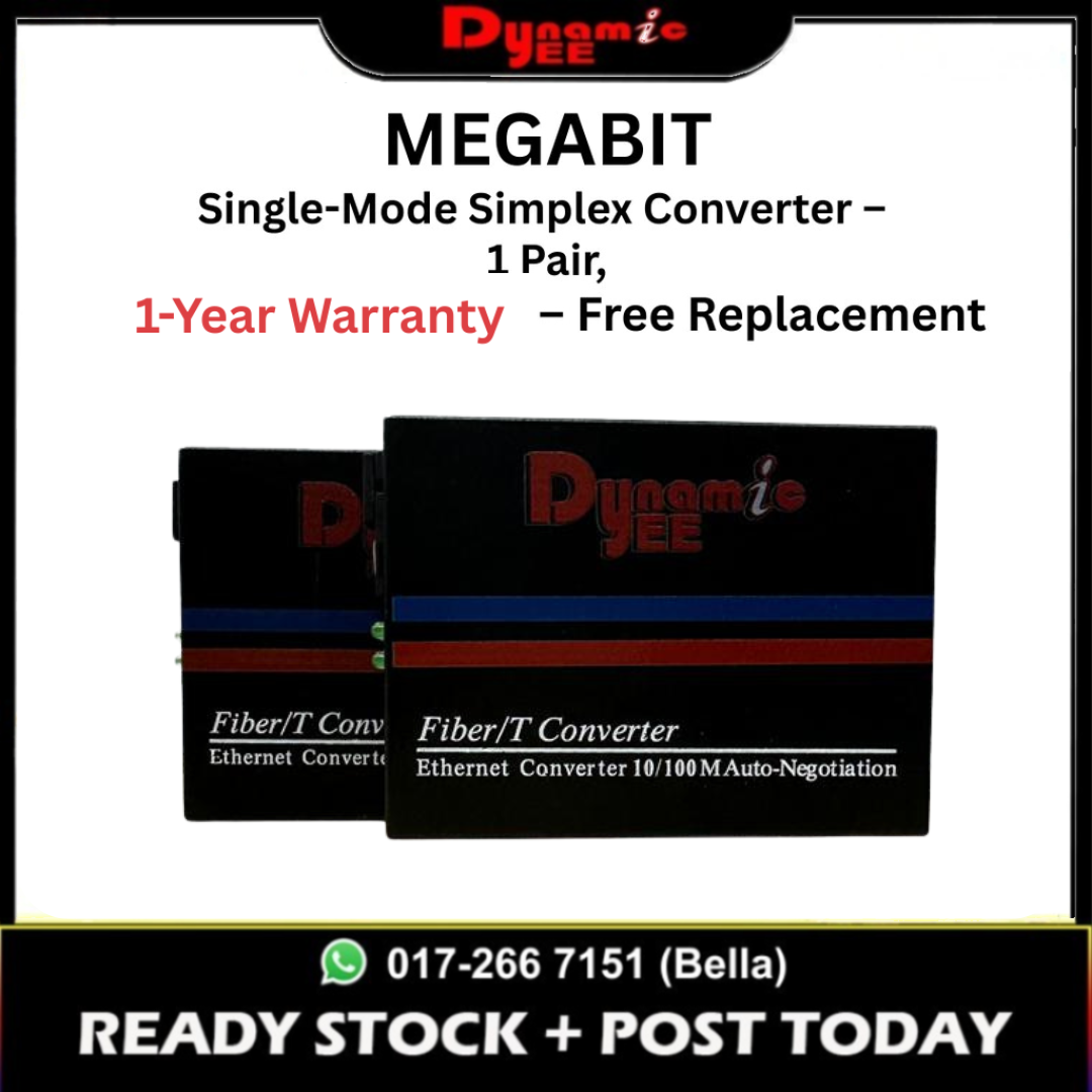 DEE 20KM MEGABIT SINGLE MODE FIBER MEDIA CONVERTER FIBER OPTICAL TRANSCEIVER MS-03-A & GS-03-B 1 PAIR CON103