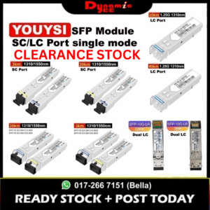 YOUYSI SFP MODULE SC/LC PORT GIGABIT SINGLE MODE SINGLE CORE OPTICAL TRANSCEIVER MODULE SFP101