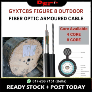 Fiber Optic Cable Outdoor Singlemode ARMOURED GYXTC8S 4 /8 CORE OFC201