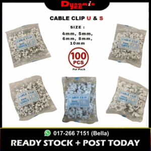 Cable Clip 4mm, 5mm, 6mm, 10mm 100pcs (for ib drop cable, microduct, RG6 cable, astro mytv cable, ug indoor cable) CC101