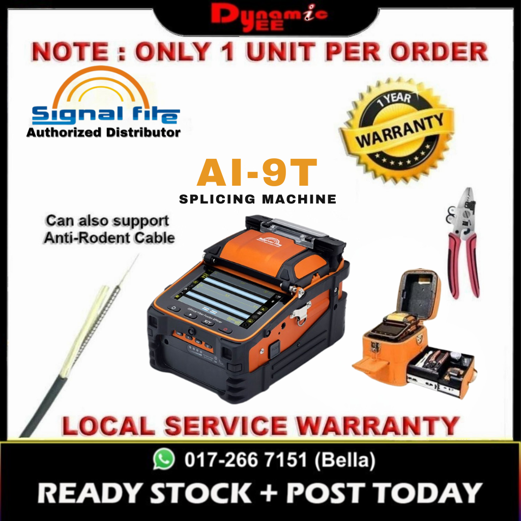 Authorized Distributor Signal Fire AI-9T Fiber Optic Fusion Splicer | Fully Automatic Core Alignment SM102